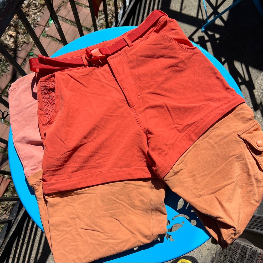 Outdoor Voices Rectrek Zip-Off Pant in Paprika/Sunstone/Peach
